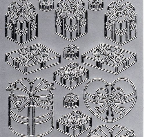 Sticker - Schachteln 2 - silber - 1051