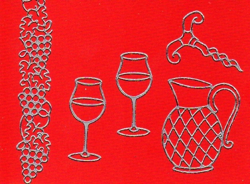 Sticker - Wein - silber - 1066