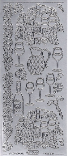 Sticker - Wein - silber - 1066