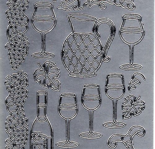 Sticker - Wein - silber - 1066