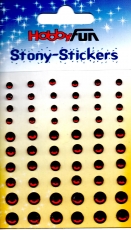Stony-Stickers Acrylsteine rund, rot, in 3 Gren von Hobby Fun (3451752)