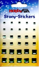 Stony-Stickers Acrylsteine quadratisch, grn, in 3Grenvon Hobby Fun (3451755)