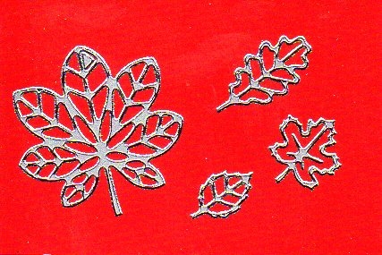 Sticker - Herbstlaub - silber - 917