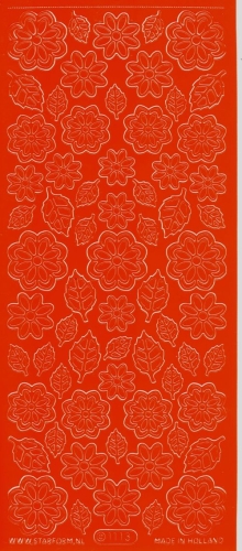 Sticker - Blumen 19 - orange - 1113