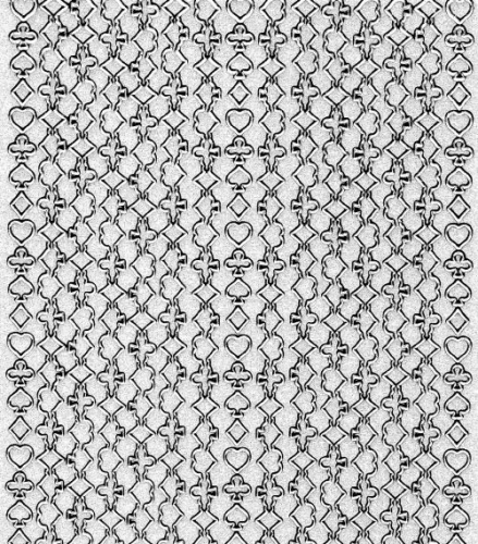 Transparent-Glitter-Sticker-Rand Spielkartenmotive - silber - 1207