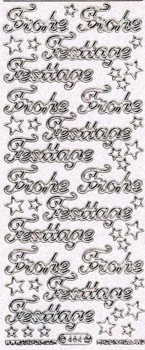 Transparent-Glitter-Sticker-Frohe Festtage -silber-464