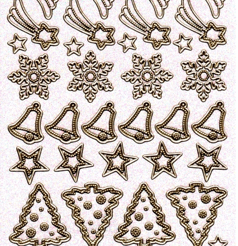 Transparent-Glitter-Sticker-Weihnachtsmotive -gold-7070