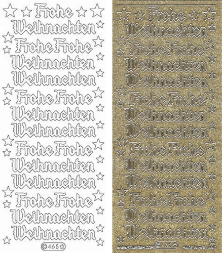 Glitter-Sticker - Frohe Weihnachten - gold - 465