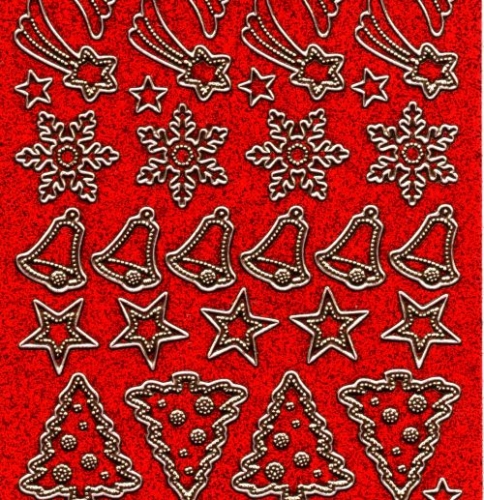Glitter-Sticker -Weihnachtsmotive -rot-gold-7070