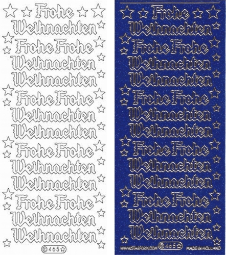 Glitter-Sticker - Frohe Weihnachten - blau - 465