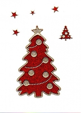 Glitter-Sticker -Weihnachtsbaum -rot-gold-7071