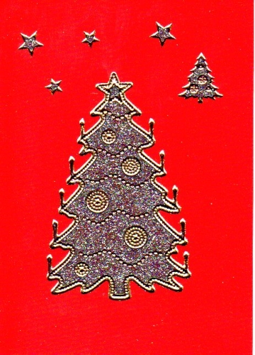 Glitter-Sticker -Weihnachtsbaum -silber-gold-7071