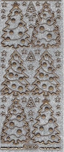 Glitter-Sticker -Weihnachtsbaum -silber-gold-7071