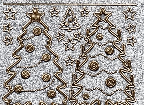 Glitter-Sticker -Weihnachtsbaum -silber-gold-7071