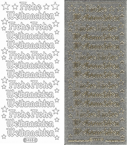 Glitter-Sticker - Frohe Weihnachten - silber - 465