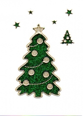 Glitter-Sticker -Weihnachtsbaum -grn-gold-7071