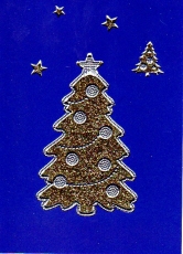 Glitter-Sticker -Weihnachtsbaum -gold-silber-7071