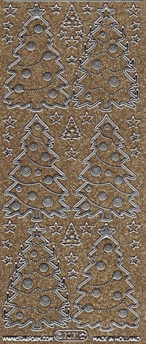 Glitter-Sticker -Weihnachtsbaum -gold-silber-7071