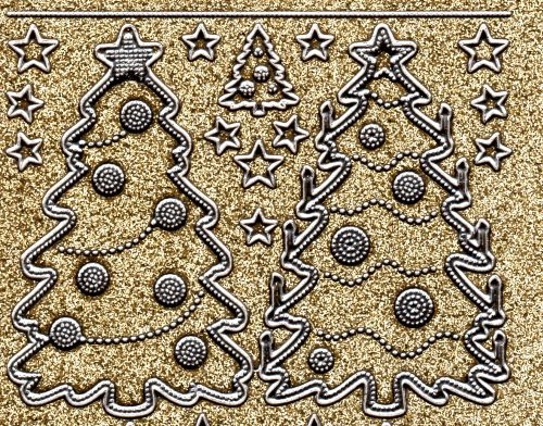 Glitter-Sticker -Weihnachtsbaum -gold-silber-7071