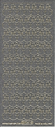Glitter-Sticker - Schneemnner - silber - 7061