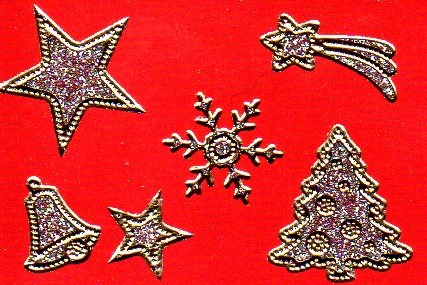 Glitter-Sticker -Weihnachtsmotive -silber-gold-7070