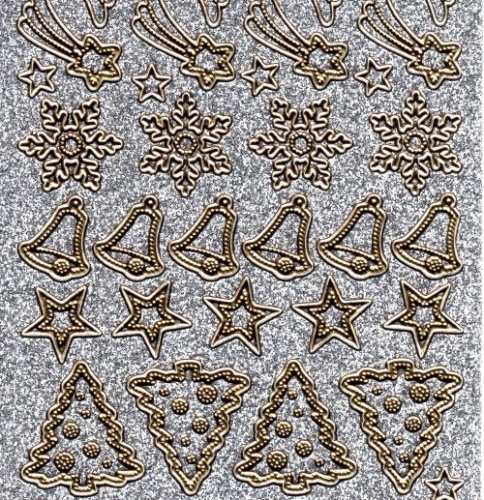 Glitter-Sticker -Weihnachtsmotive -silber-gold-7070