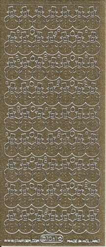 Glitter-Sticker - Schneemnner - gold - 7061