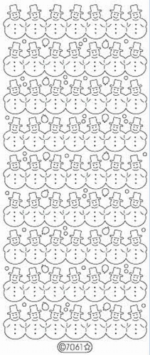 Glitter-Sticker - Schneemnner - gold - 7061