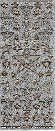 Glitter-Sticker -Sterne -silber-gold-7074