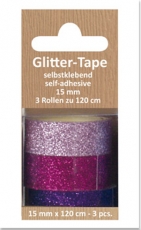 Glittertape - ros - fuchsia - lila  von Reddy (002362)