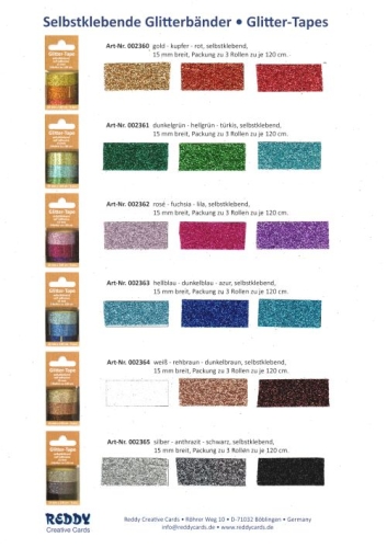 Glittertape - ros - fuchsia - lila von Reddy (002362)