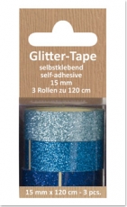 Glittertape - hellblau - dunkelblau - azur  von Reddy (002363)