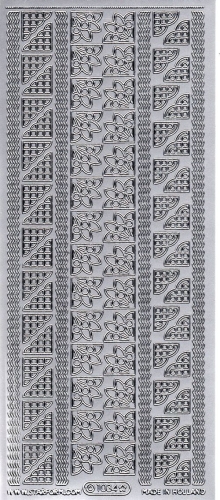 Sticker - Rand und Ecken 5 - silber - 1034