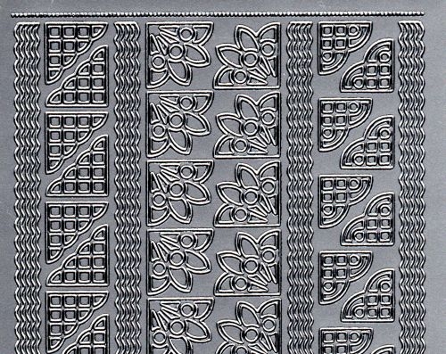 Sticker - Rand und Ecken 5 - silber - 1034