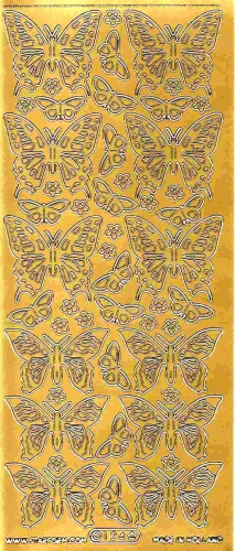 Sticker - Schmetterlinge - gold - 124