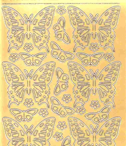 Sticker - Schmetterlinge - gold - 124