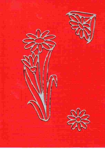 Sticker - Blumen - silber - 1031