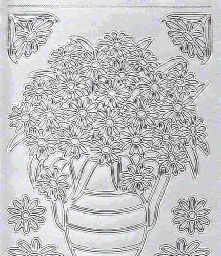 Sticker - Blumen - silber - 1031