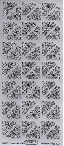 Sticker - Ecken 6 - silber - 1017