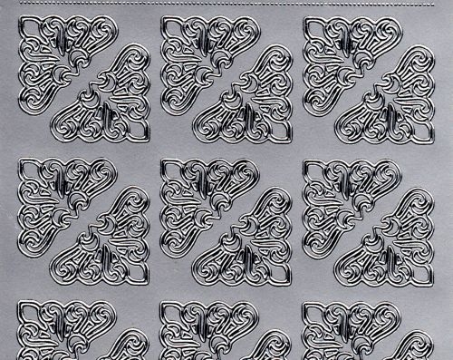 Sticker - Ecken 6 - silber - 1017
