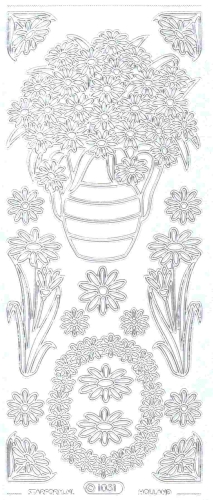 Sticker - Blumen - wei - 1031