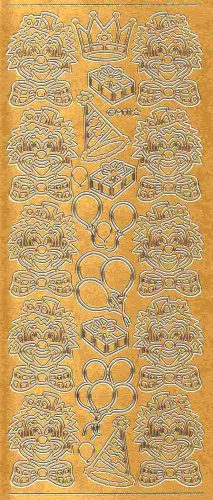 Sticker - Clown - gold - 901