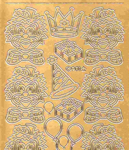 Sticker - Clown - gold - 901