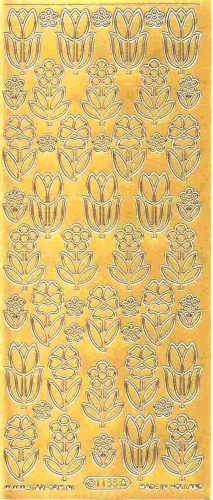 Sticker - Blumen - gold - 1133
