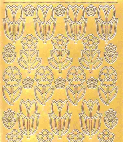 Sticker - Blumen - gold - 1133