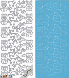 Sticker - Plschtiere - hellblau - 115