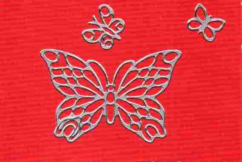 Sticker - Schmetterlinge - silber - 1013