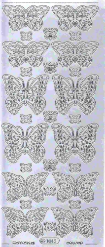 Sticker - Schmetterlinge - silber - 1013