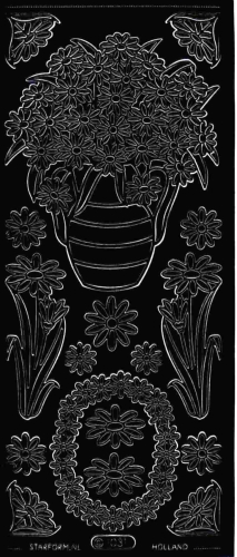 Sticker - Blumen - schwarz - 1031