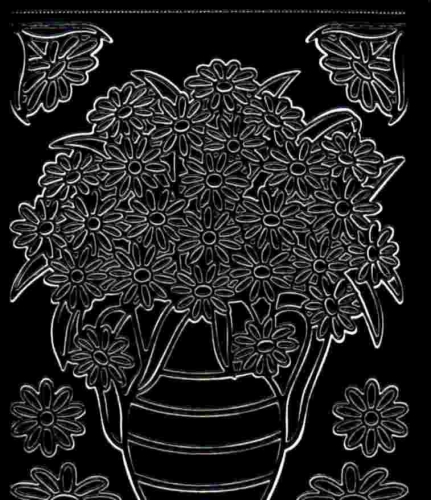 Sticker - Blumen - schwarz - 1031